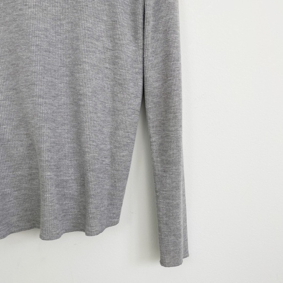 Urban Outfitters Project Social Gray Waffle Faux Wrap Long Sleeve Top Size Small - Picture 11 of 14